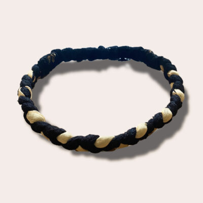 Bandeau Tresse élégante - Ombre Fine Noir doré