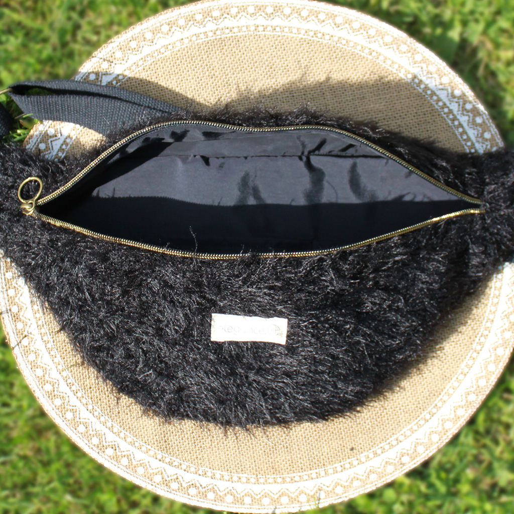 Sac Banane Biloba - Noir Peluche – Image 2